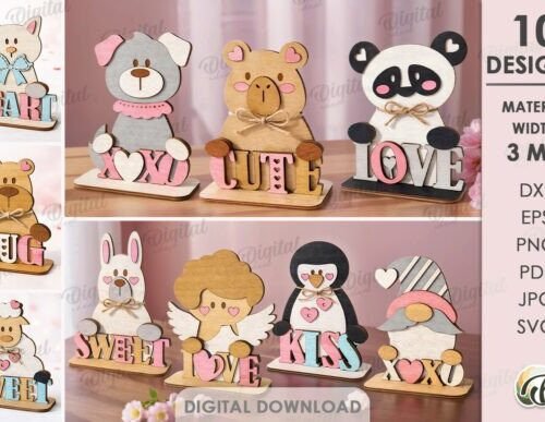 Valentines Day Characters Bundle Laser 138923087 Creativo Digital